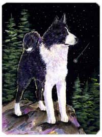 Starry Night Karelian Bear Dog Mouse Pad