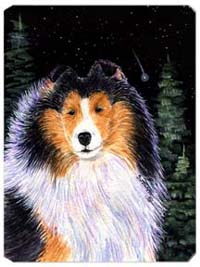 Starry Night Collie Mouse Pad