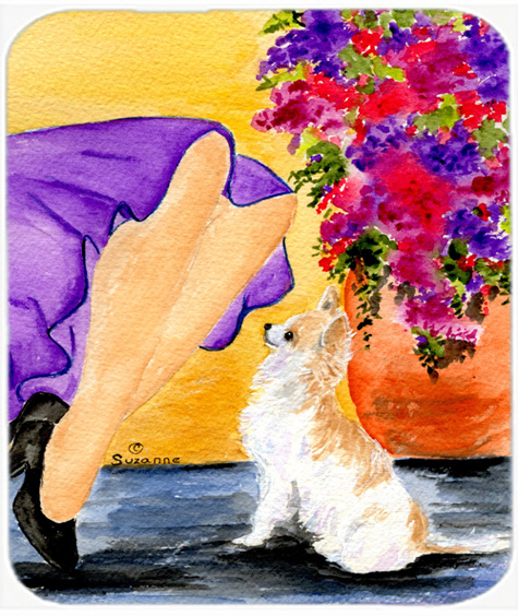 Lady With Her Chihuahua Mouse Pad, Hot Pad or Trivet