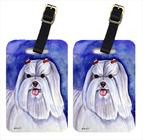 Pair Of 2 Maltese Luggage Tags