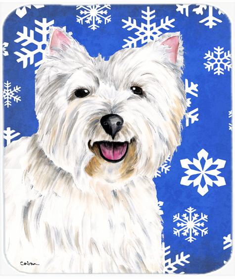 Westie Winter Snowflakes Holiday Mouse Pad, Hot Pad or Trivet
