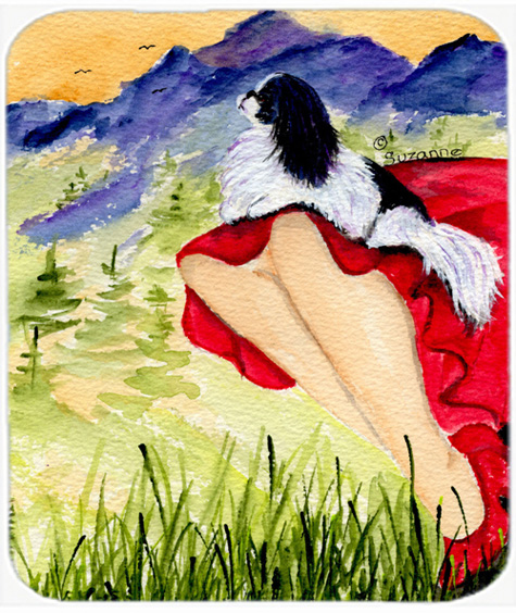 Lady With Her Japanese Chin Mouse Pad, Hot Pad or Trivet