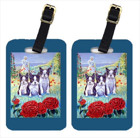 Picture of Carolines Treasures 7005BT Pair Of 2 Boston Terrier Three In A Row Luggage Tags