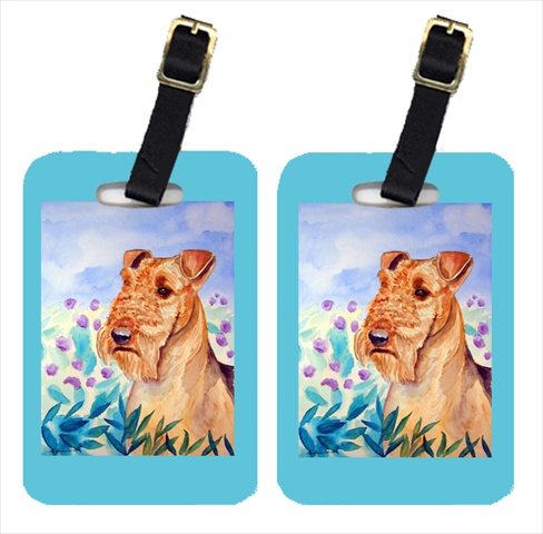 Picture of Carolines Treasures 7007BT Pair Of 2 Airedale Terrier In Flowers Luggage Tags