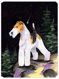 Starry Night Fox Terrier Mouse Pad