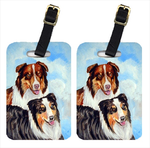 Picture of Carolines Treasures 7009BT Pair Of 2 Australian Shepherd Double Trouble Luggage Tags