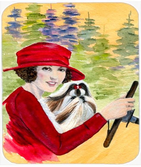 Lady Driving With Her Shih Tzu Mouse Pad- Hot Pad or Trivet