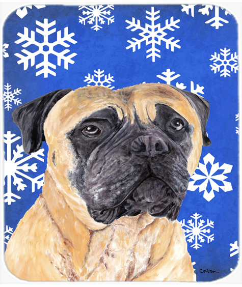 Mastiff Winter Snowflakes Holiday Mouse Pad, Hot Pad Or Trivet