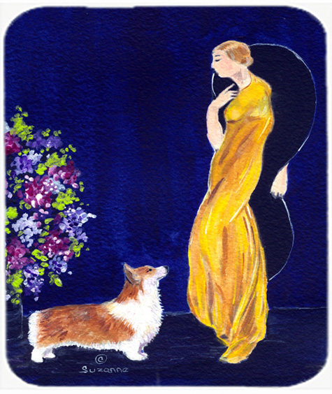Lady With Her Corgi Mouse Pad, Hot Pad Or Trivet