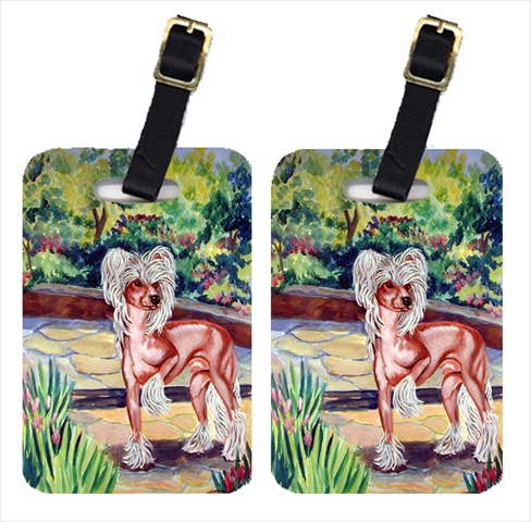 Picture of Carolines Treasures 7021BT Chinese Crested On The Patio Luggage Tags- Pack - 2