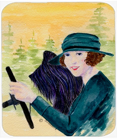 Lady Driving With Her Briard Mouse Pad, Hot Pad Or Trivet