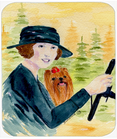 Lady Driving With Her Yorkie Mouse Pad, Hot Pad Or Trivet