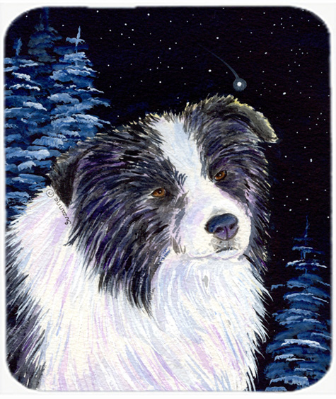 Starry Night Border Collie Mouse Pad, Hot Pad Or Trivet