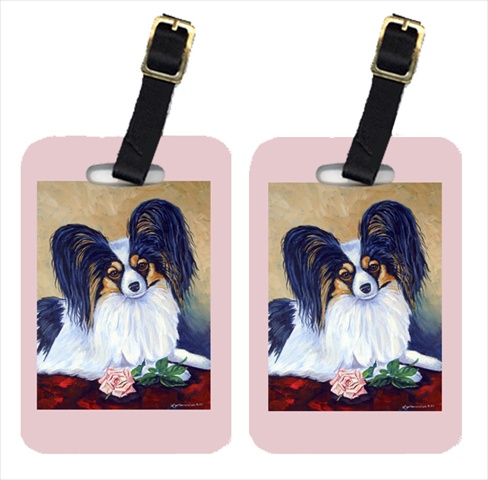 Picture of Carolines Treasures 7037BT Papillon A Rose For You Luggage Tags- Pack - 2