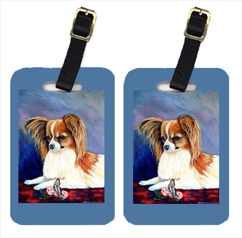 Picture of Carolines Treasures 7038BT Sable Papillon With A Butterfly And Rose Luggage Tags&#44; Pack - 2