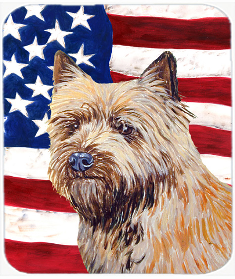 Usa American Flag With Cairn Terrier Mouse Pad, Hot Pad Or Trivet