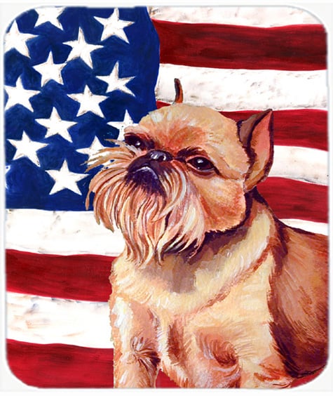 Usa American Flag With Brussels Griffon Mouse Pad, Hot Pad Or Trivet