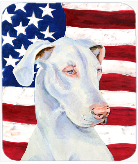 Usa American Flag With Great Dane Mouse Pad, Hot Pad Or Trivet