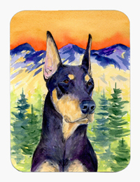 Doberman Mouse Pad & Hot Pad Or Trivet
