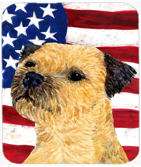 Usa American Flag With Border Terrier Mouse Pad, Hot Pad Or Trivet