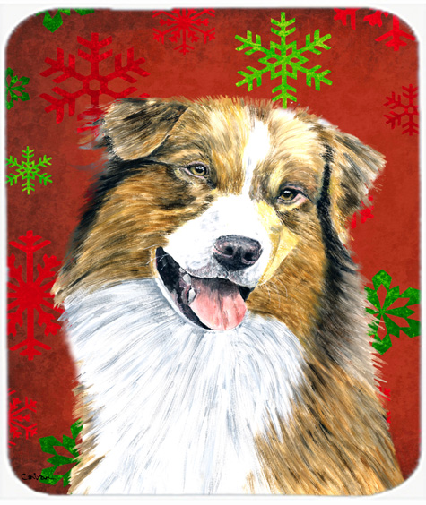 Australian Shepherd Snowflakes Holiday Christmas Mouse Pad, Hot Pad Or Trivet