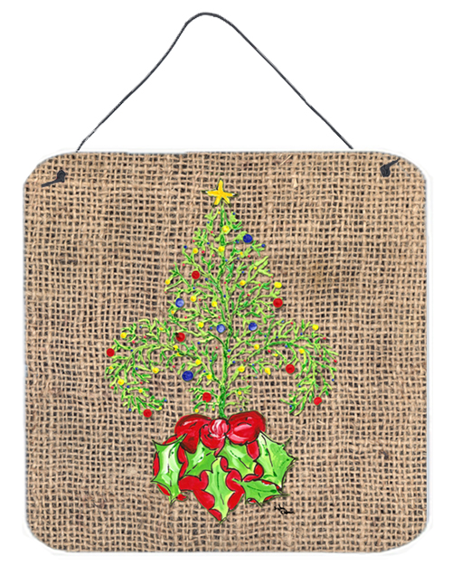 Christmas Tree Fleur De Lis Aluminium Metal Wall Or Door Hanging Prints