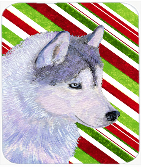 Siberian Husky Candy Cane Holiday Christmas Mouse Pad, Hot Pad Or Trivet
