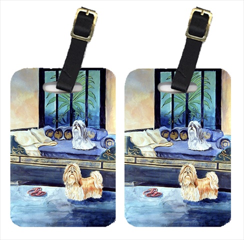 Shih Tzu Tan And Silver Luggage Tags- Pack - 2