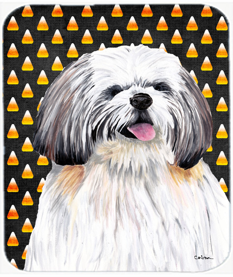 Shih Tzu Candy Corn Halloween Portrait Mouse Pad- Hot Pad Or Trivet