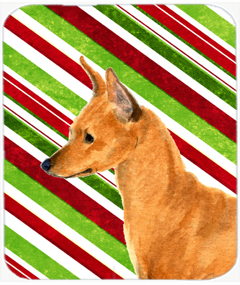 Min Pin Candy Cane Holiday Christmas Mouse Pad, Hot Pad Or Trivet
