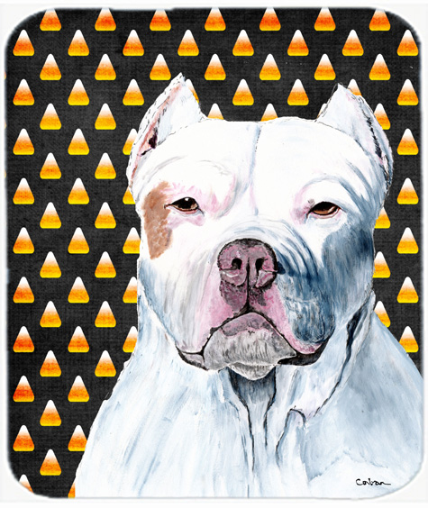 Pit Bull Candy Corn Halloween Portrait Mouse Pad, Hot Pad Or Trivet