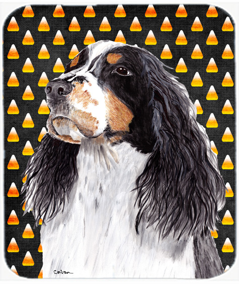 Springer Spaniel Candy Corn Halloween Portrait Mouse Pad, Hot Pad Or Trivet