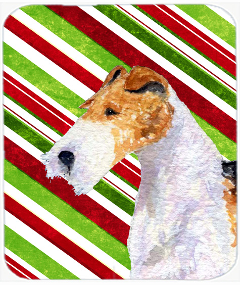 Fox Terrier Candy Cane Holiday Christmas Mouse Pad, Hot Pad Or Trivet