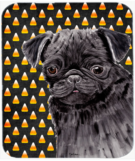 Pug Candy Corn Halloween Portrait Mouse Pad, Hot Pad Or Trivet