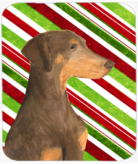 Doberman Candy Cane Holiday Christmas Mouse Pad, Hot Pad Or Trivet