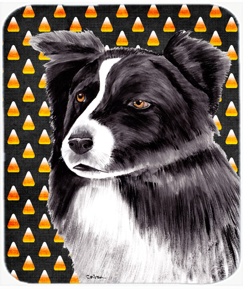 Border Collie Candy Corn Halloween Portrait Mouse Pad, Hot Pad Or Trivet