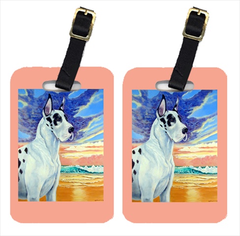 7098BT Great Dane Harlequin Dane At Sunset Luggage Tags- Pack - 2