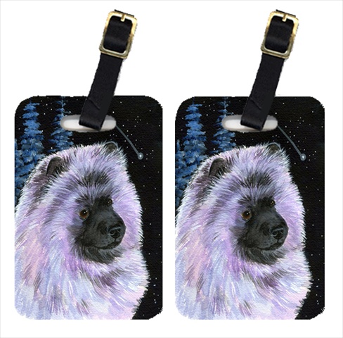 Starry Night Keeshond Luggage Tags- Pack - 2