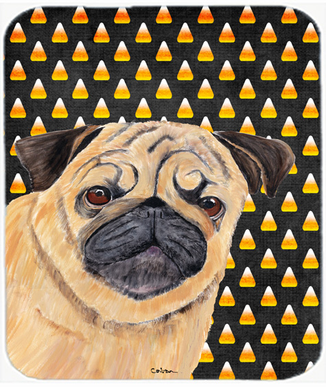 Pug Candy Corn Halloween Portrait Mouse Pad, Hot Pad Or Trivet