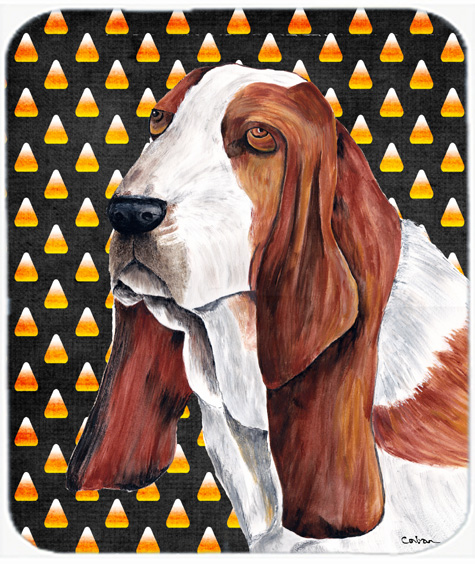 Basset Hound Candy Corn Halloween Portrait Mouse Pad, Hot Pad Or Trivet
