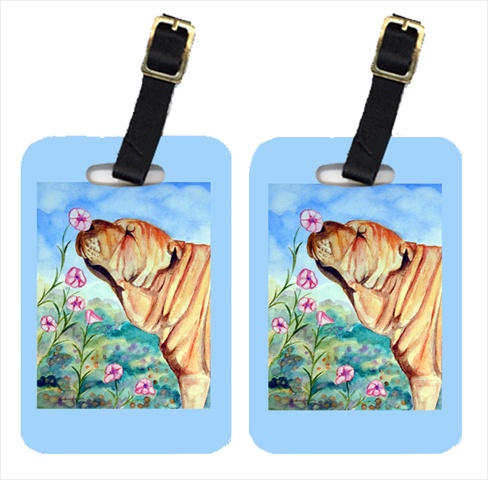 Shar Pei Smell The Flowers Luggage Tags- Pack - 2