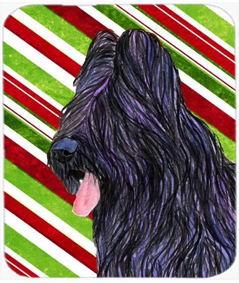 Briard Candy Cane Holiday Christmas Mouse Pad, Hot Pad Or Trivet