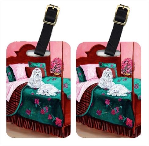 Maltese Waiting On Mom Luggage Tags- Pack - 2