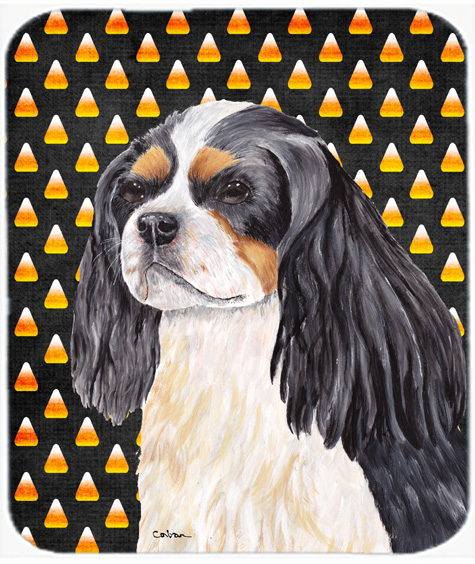 Cavalier Spaniel Tricolor Candy Corn Halloween Mouse Pad, Hot Pad Or Trivet