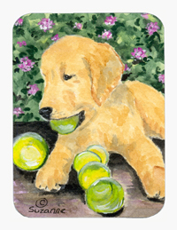 Golden Retriever Mouse Pad & Hot Pad Or Trivet