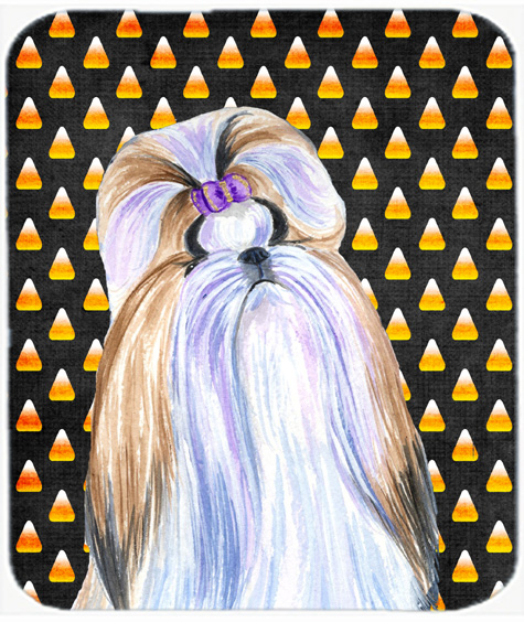 Shih Tzu Candy Corn Halloween Portrait Mouse Pad, Hot Pad Or Trivet