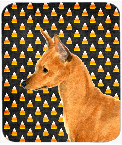 Min Pin Candy Corn Halloween Portrait Mouse Pad, Hot Pad Or Trivet