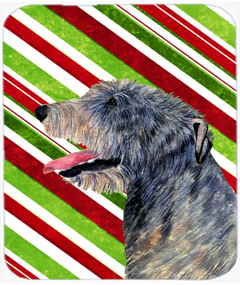 Irish Wolfhound Candy Cane Holiday Christmas Mouse Pad, Hot Pad Or Trivet