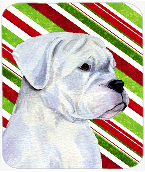 Boxer Candy Cane Holiday Christmas Mouse Pad, Hot Pad Or Trivet