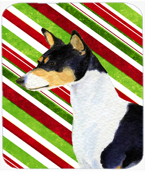 Basenji Candy Cane Holiday Christmas Mouse Pad, Hot Pad Or Trivet